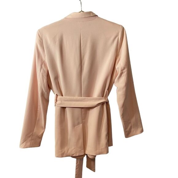 Banana Republic Factory Pink Blush Tie Waist Blazer Size 10 NWT - Picture 6 of 11